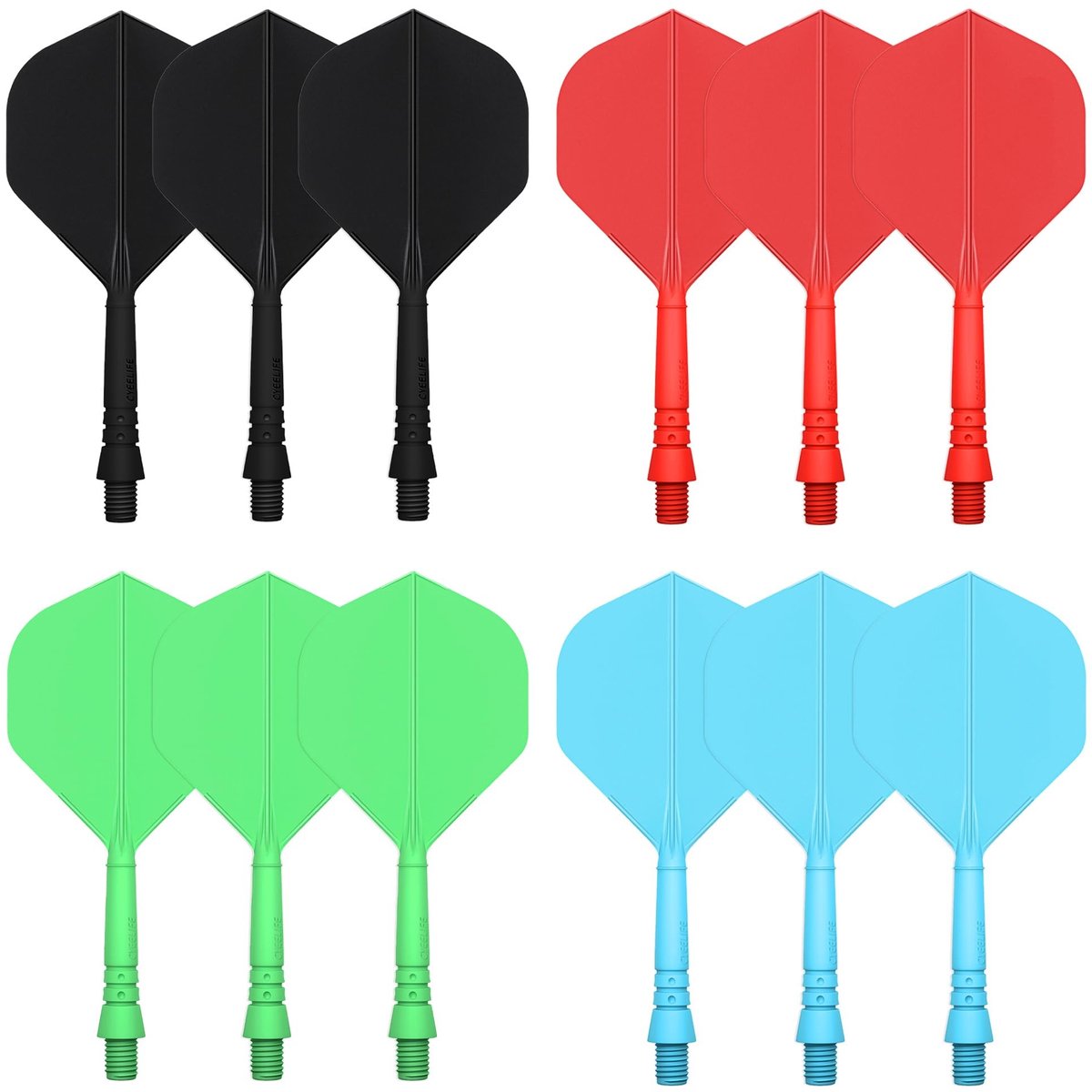Solidchoice - 12 Stuks Dartshafts en Dartflights in Diverse Kleuren