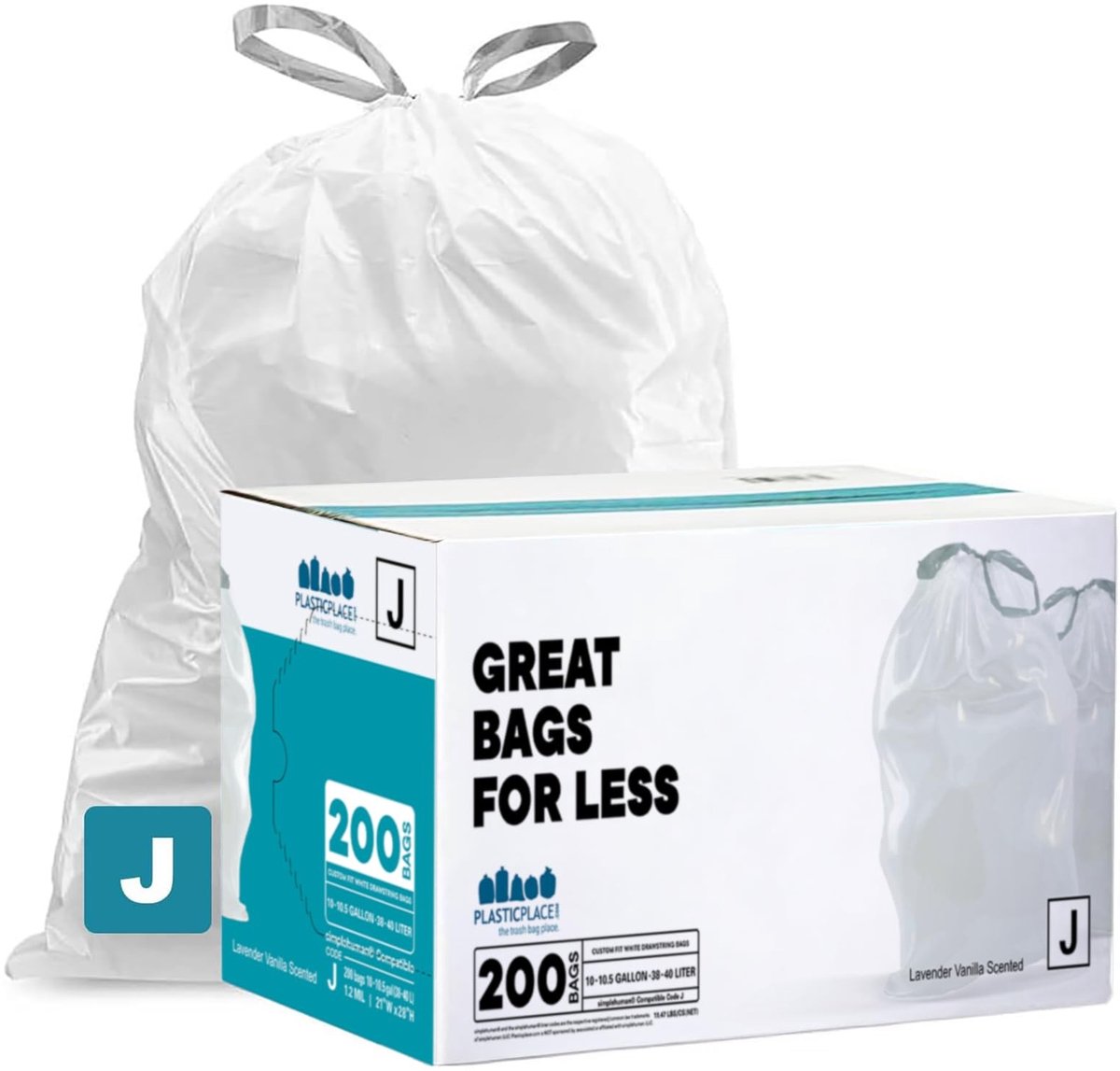 Solidchoice - Witte Afvalzakken met Geur, Geschikt voor Code J, 200 Stuks