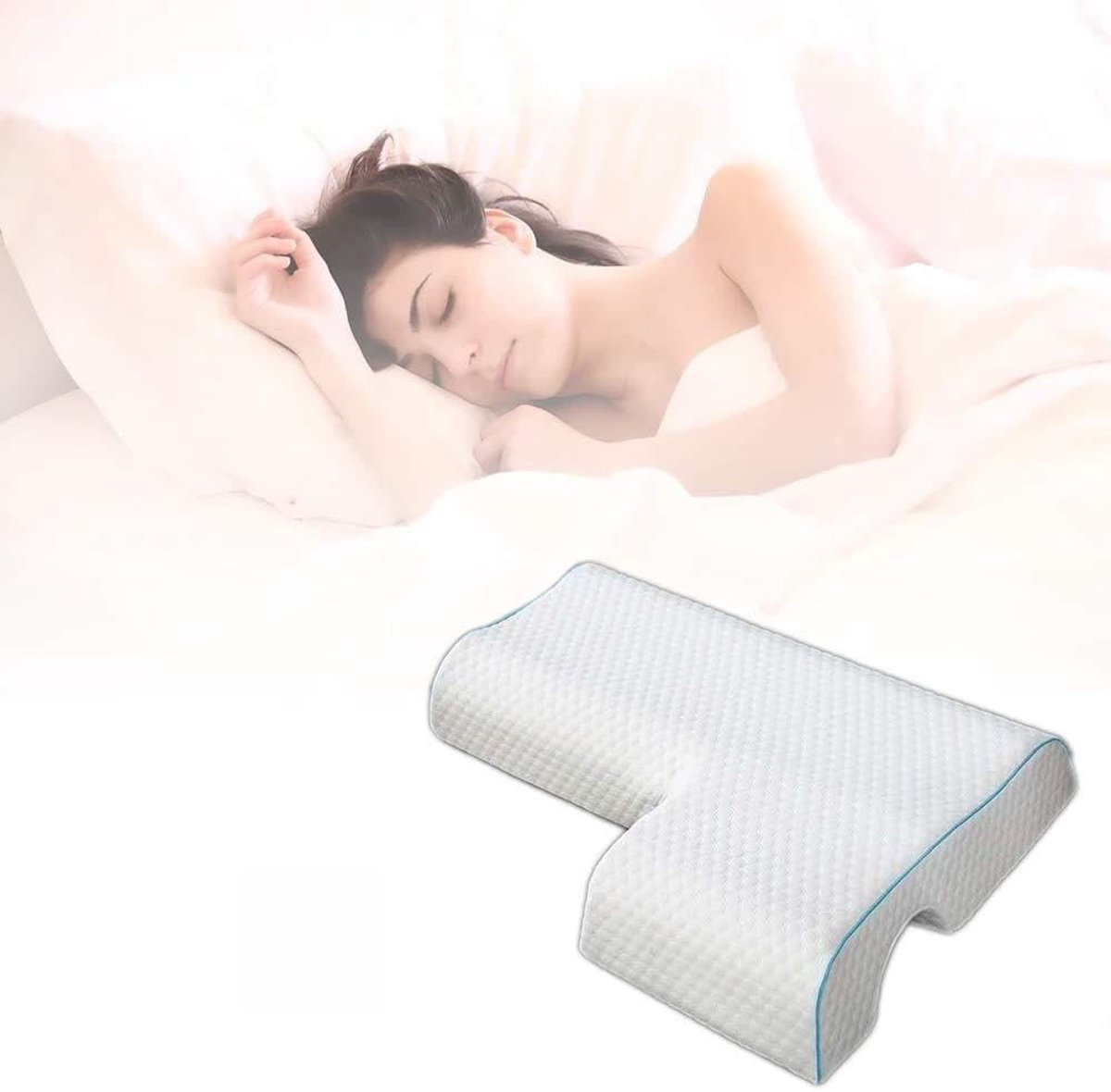 Solidchoice - Ergonomisch Geheugenfoam Kussen voor Nekondersteuning en Comfort
