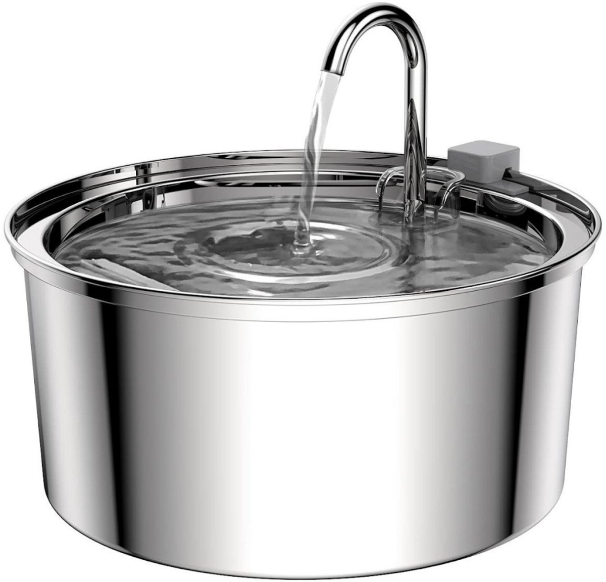 GELLDG 3.2L Kattenwaterfontein - Katzenbrunnen met Waterval Uitloop - Geschikt voor Katten en Kleine Honden - Roestvrijstalen Reservoir, Spelmaschinebestendig