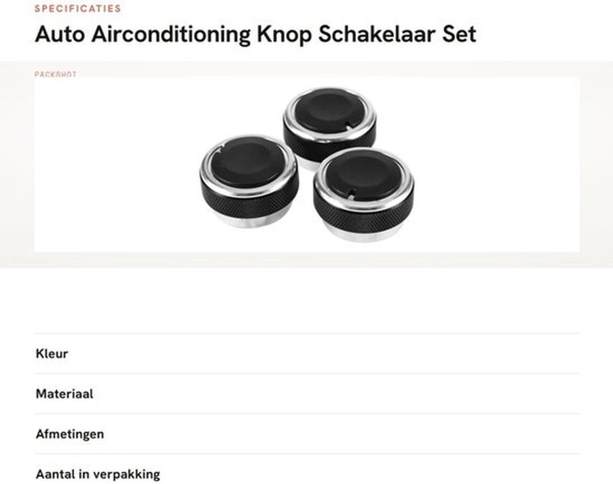 Auto Airconditioning Knop Schakelaar Set - Duurzaam en Stijlvol - 3-delig - Geschikt voor elke auto - Eenvoudige installatie - Betrouwbar...