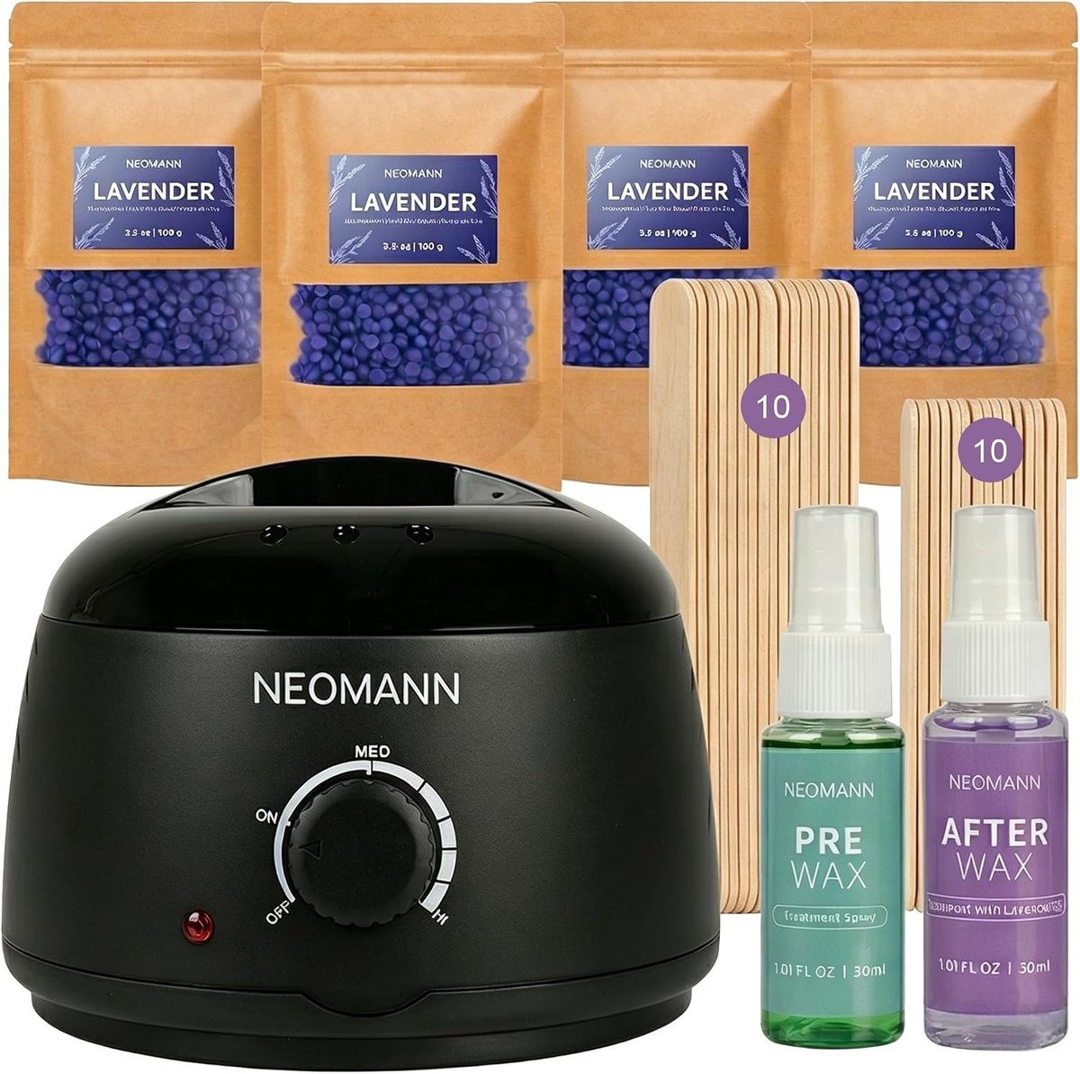 Waxmachine - Lavendel - 400 g - Waxer met Antiaanbakpan - Voor Thuisgebruik