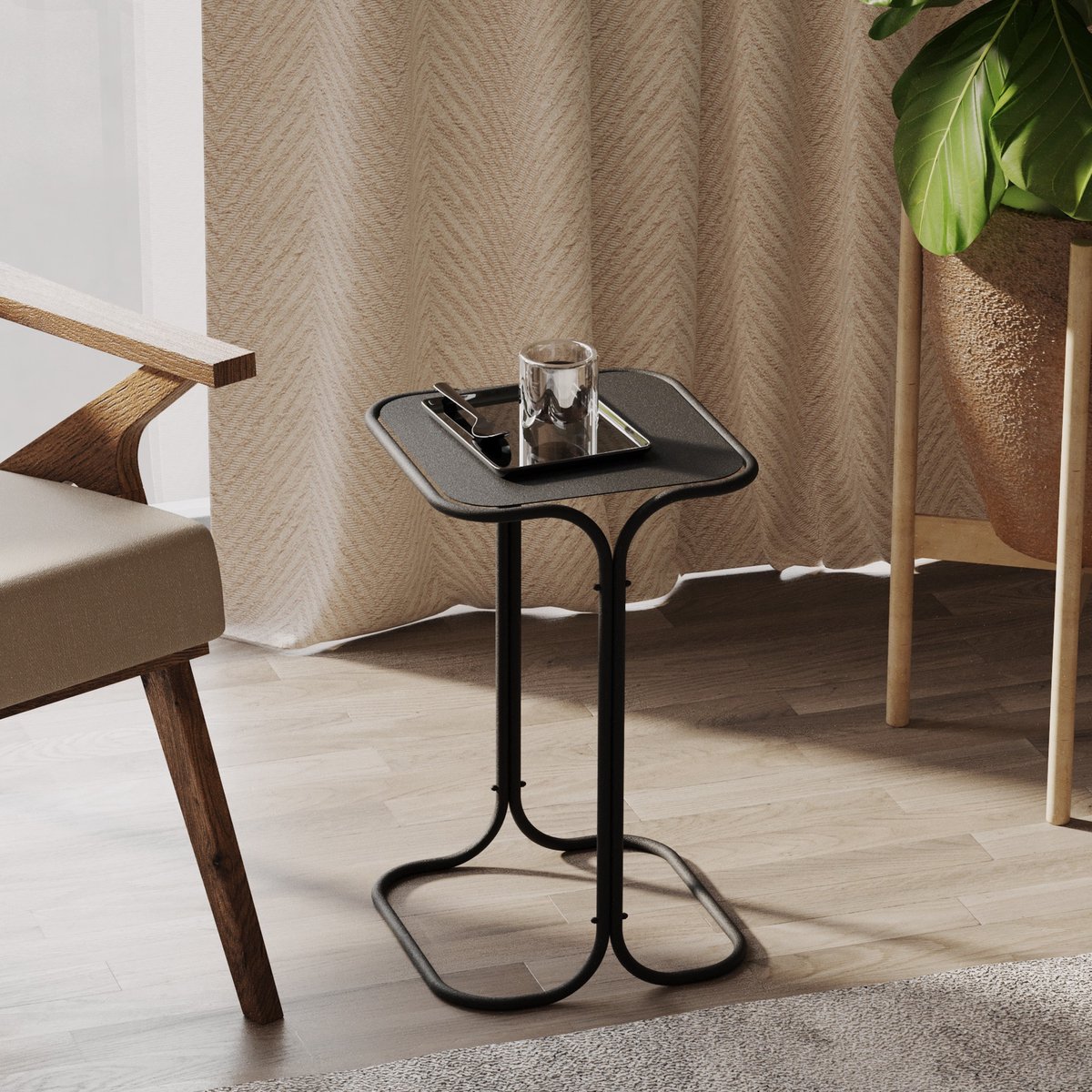 Skye Decor , Salontafel, Shb-001, Metaal, Zwart, 30 x 30 x 52 cm