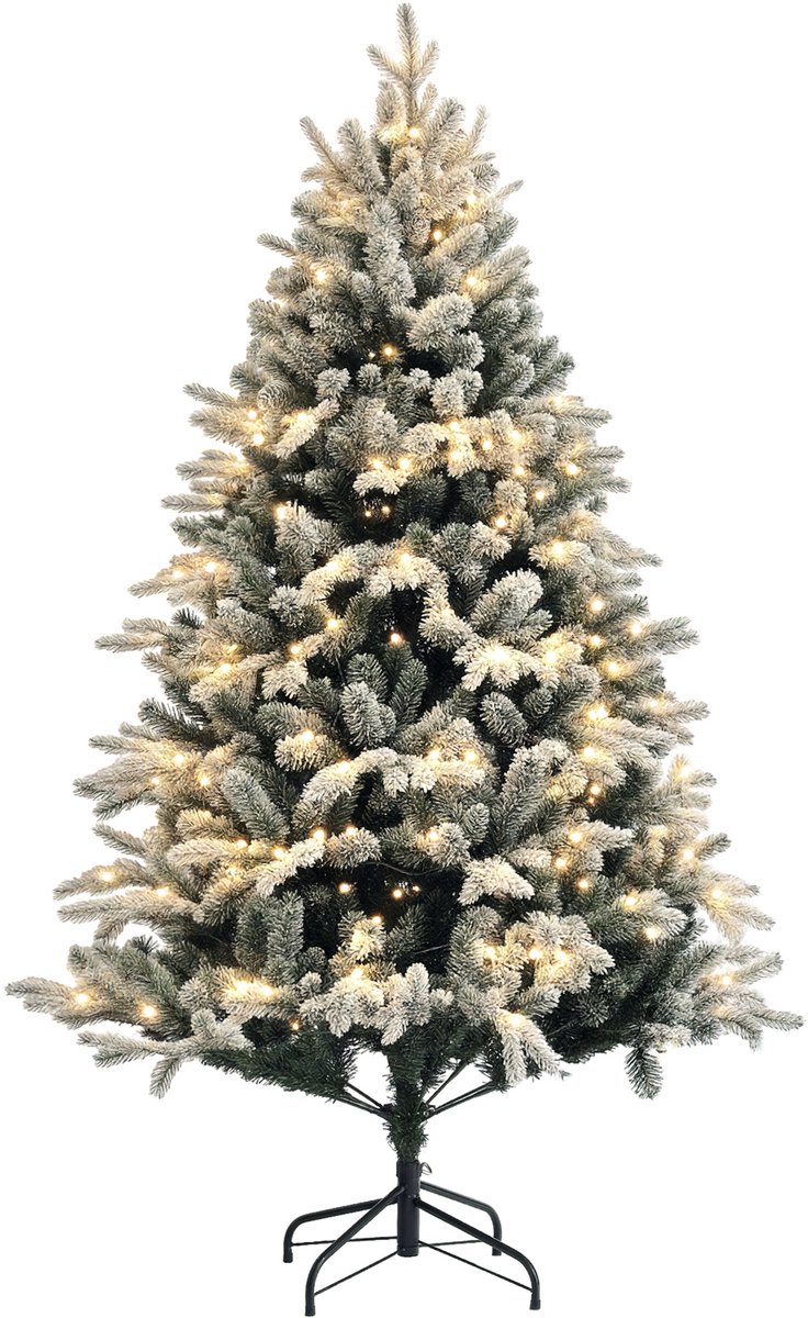 HOMCOM Kerstboom Kunststof, Staal 116L x 116B x 180H cm Groen