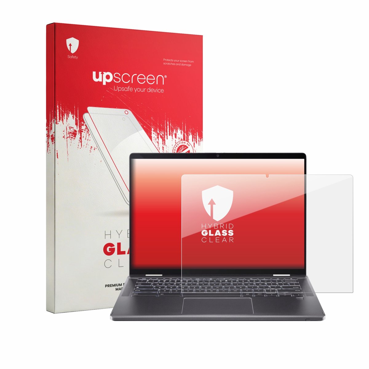 upscreen - Screenprotector voor Acer Chromebook Plus Spin 714 - Folie Beschermfolie Beschermglas transparant