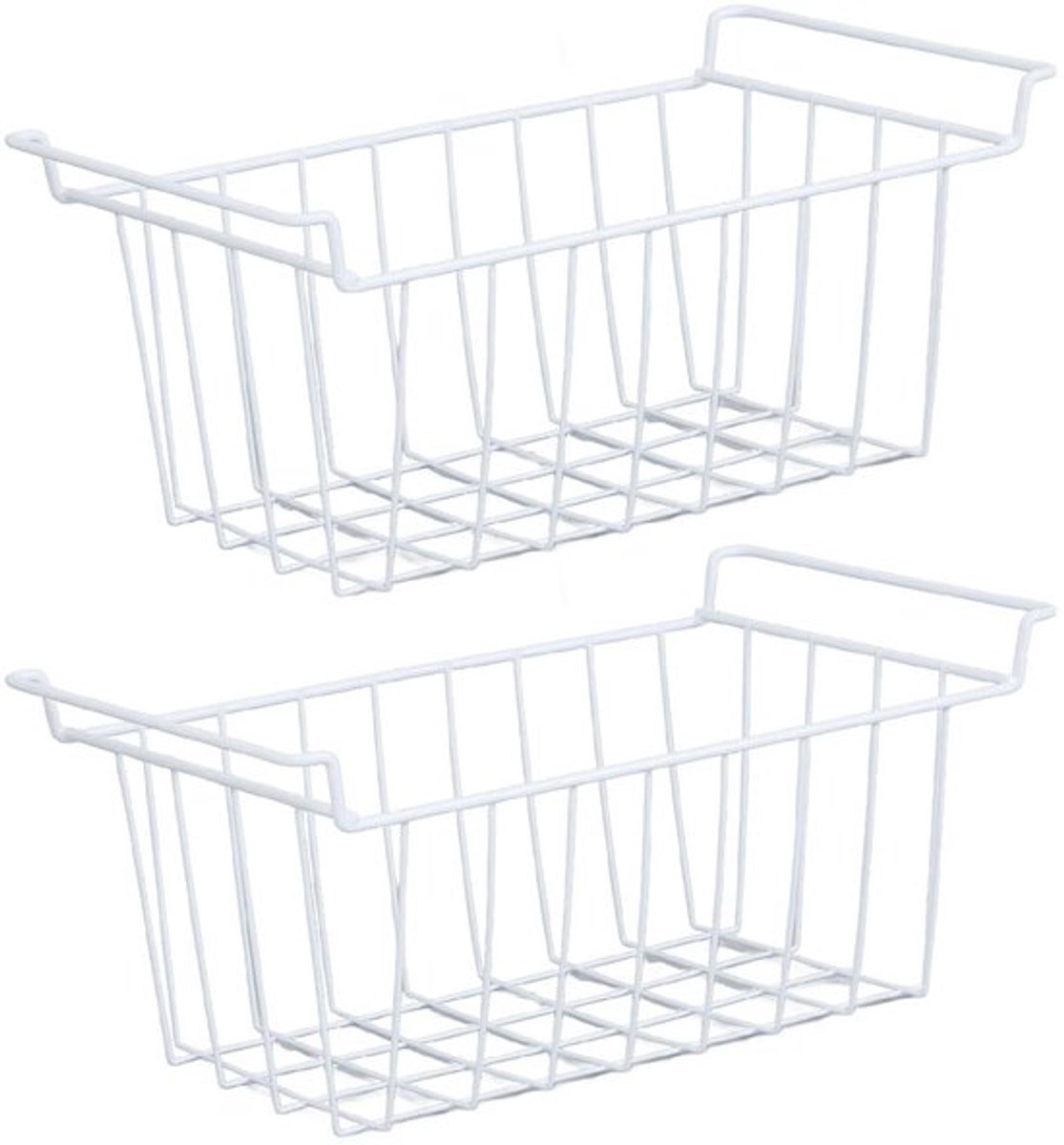 Diepvriesmanden Roestvrij Staal - Draadmanden met Handvatten - Organizer voor Keuken - Opbergbox voor Voorraden - 48,5x24,5x20cm - Slimme Opslagoplossing - Opbergmanden