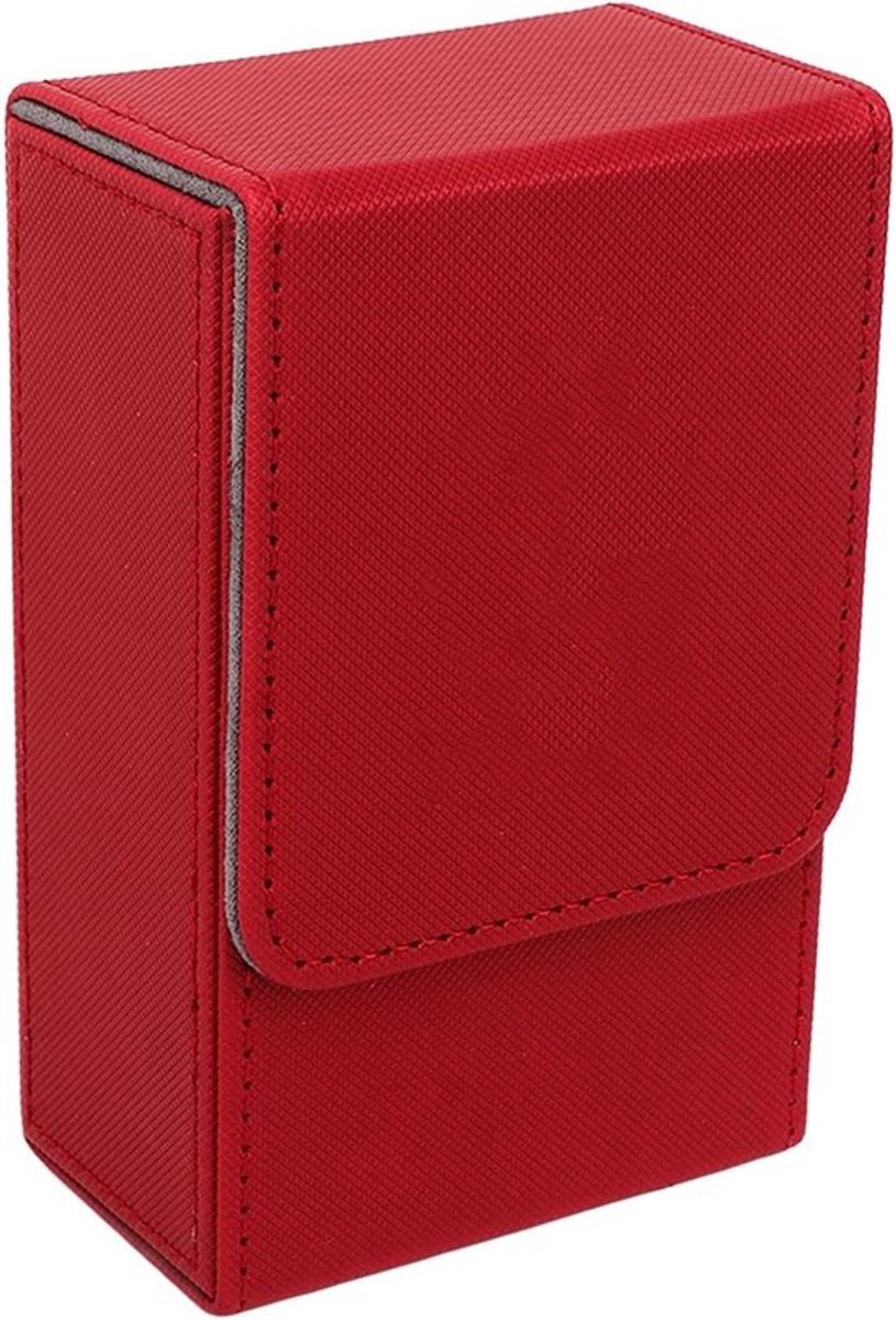 - Opbergdoos voor Tarotkaarten - Draagbaar - Rood - Tarotkaarthouder - PU Leder - Sun Moon Ontwerp - Geschikt voor Waarzegkaarten - Tin