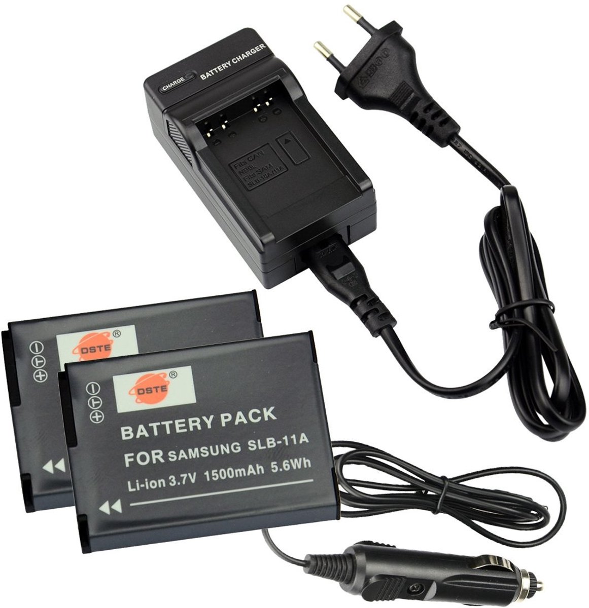Solidchoice - 2-Pack Accu en Oplaadstation voor Digitale Camera's
