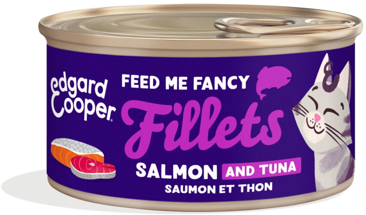 Edgard & Cooper Edgard & Cooper Kattenvoer Fillets Zalm & Tonijn - 24 x 70 gr - Voordeelverpakking