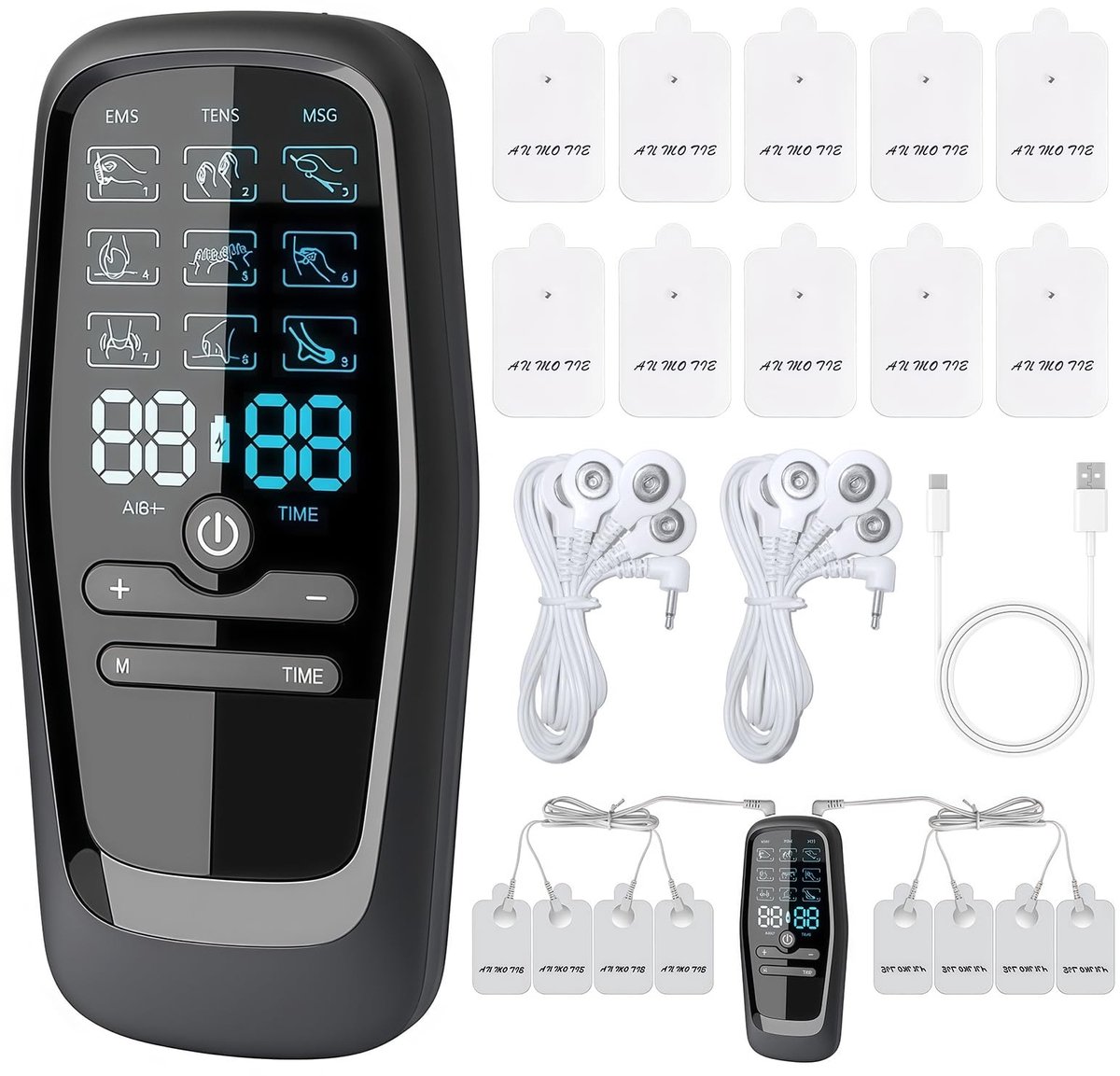 Solidchoice - Elektronisch Pijntherapieapparaat met 9 Modi en 10 Patches