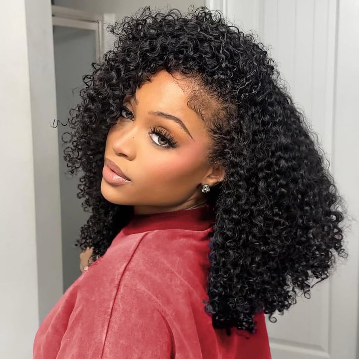 Solidchoice - Kinky Curly Half Wig Menselijk Haar 16 Inch