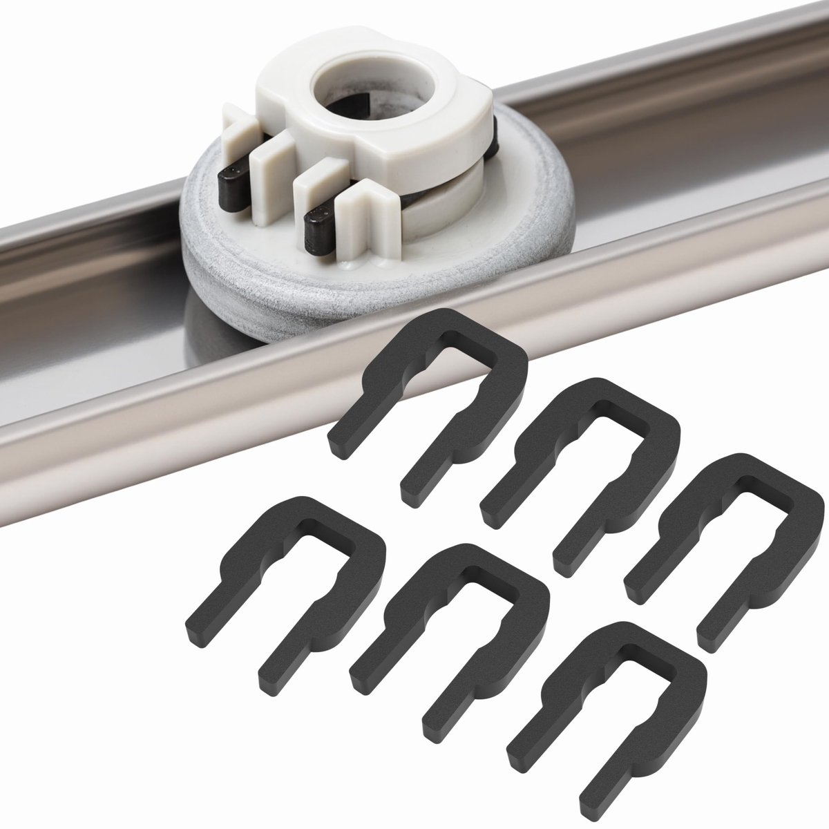Solidchoice - Set van 6 Bestekmand Klemhouders voor Vaatwassers, Zwart