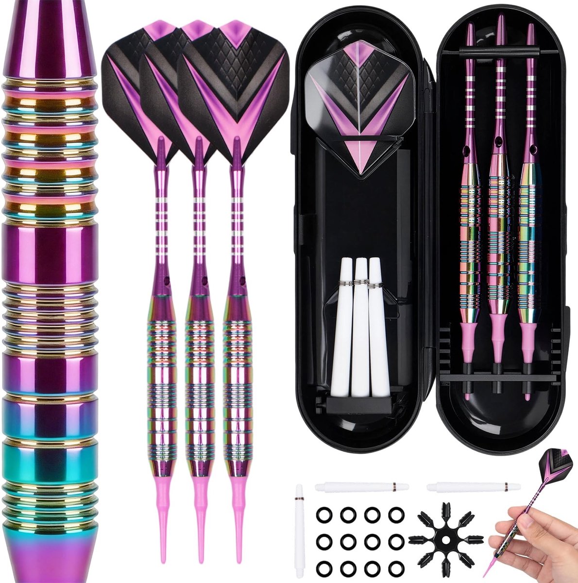 Solidchoice - Set van 3 Professionele Darts met Opslagdoos