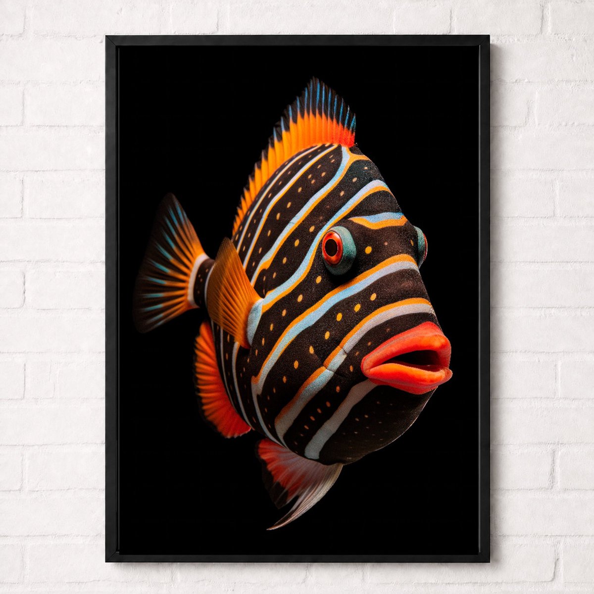 Gestreepte Tropische Vis Poster - Onderwaterwereld Collectie - Dieren Posters - A2+ 43,2 x 61 cm