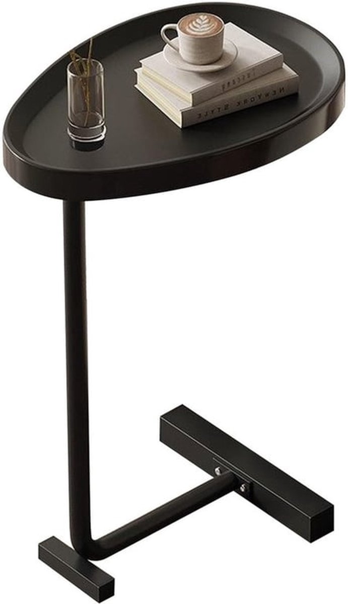 Koffietafel Elegant Design - C-vormige Bijzettafel - Multifunctioneel Nachtkastje - Geschikt voor Woonkamer/Slaapkamer - Robuust Metaal/PP - Compact en Verplaatsbaar