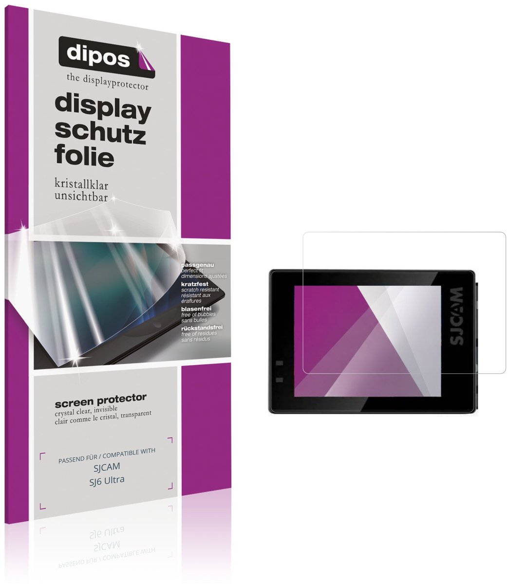dipos – 4x Beschermfolie geschikt voor SJCAM SJ6 Ultra | Krasbestendige & heldere Screenprotector Ultra-Thin