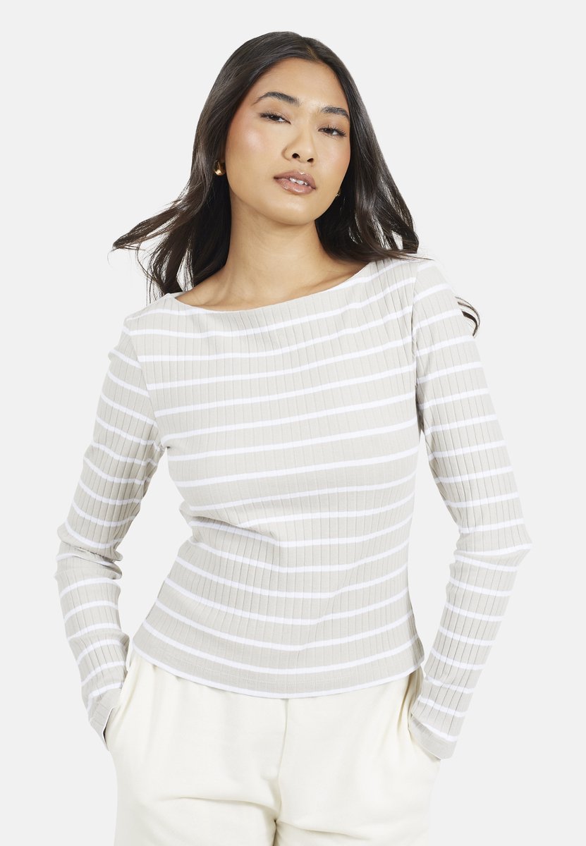 Brave Soul - T-shirt - Katoen - Vrouwen - Maat M - beige