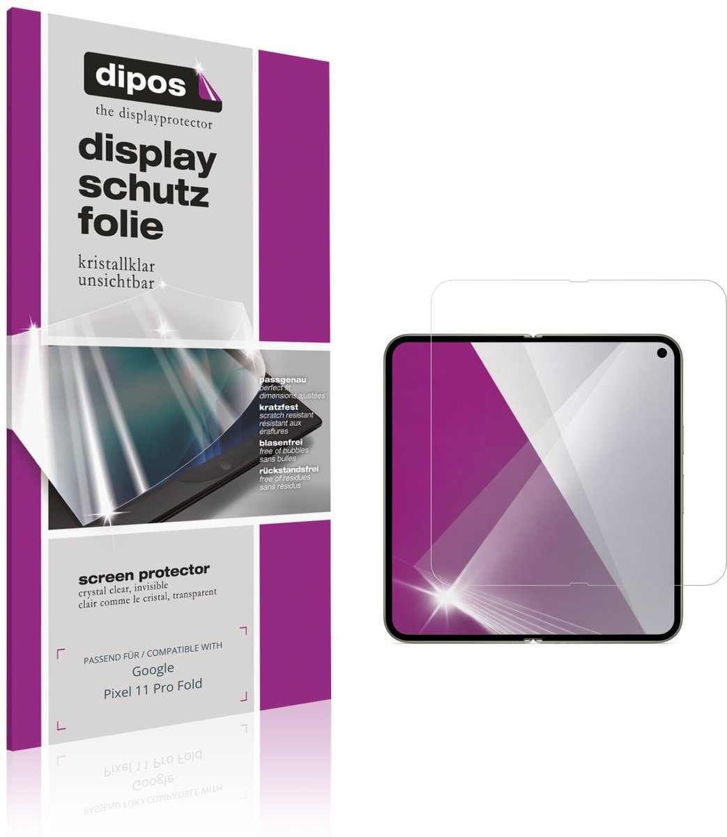 dipos – 4x Beschermfolie geschikt voor Google Pixel 11 Pro Fold Buitenkant | Krasbestendige & heldere Screenprotector Ultra-Thin