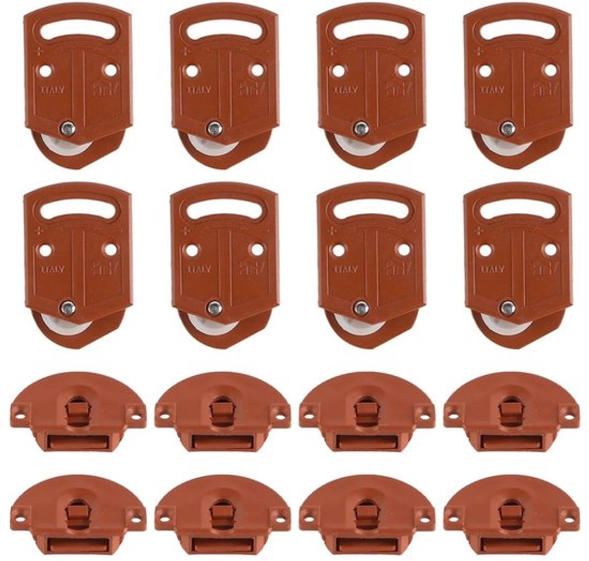 Schuifdeurgeleider Duurzaam Nylon - Meubelroller - Schuifdeur Tandwiel - Geluidsreducerend - Eenvoudige Installatie - 8 Paar - Meubelrollen