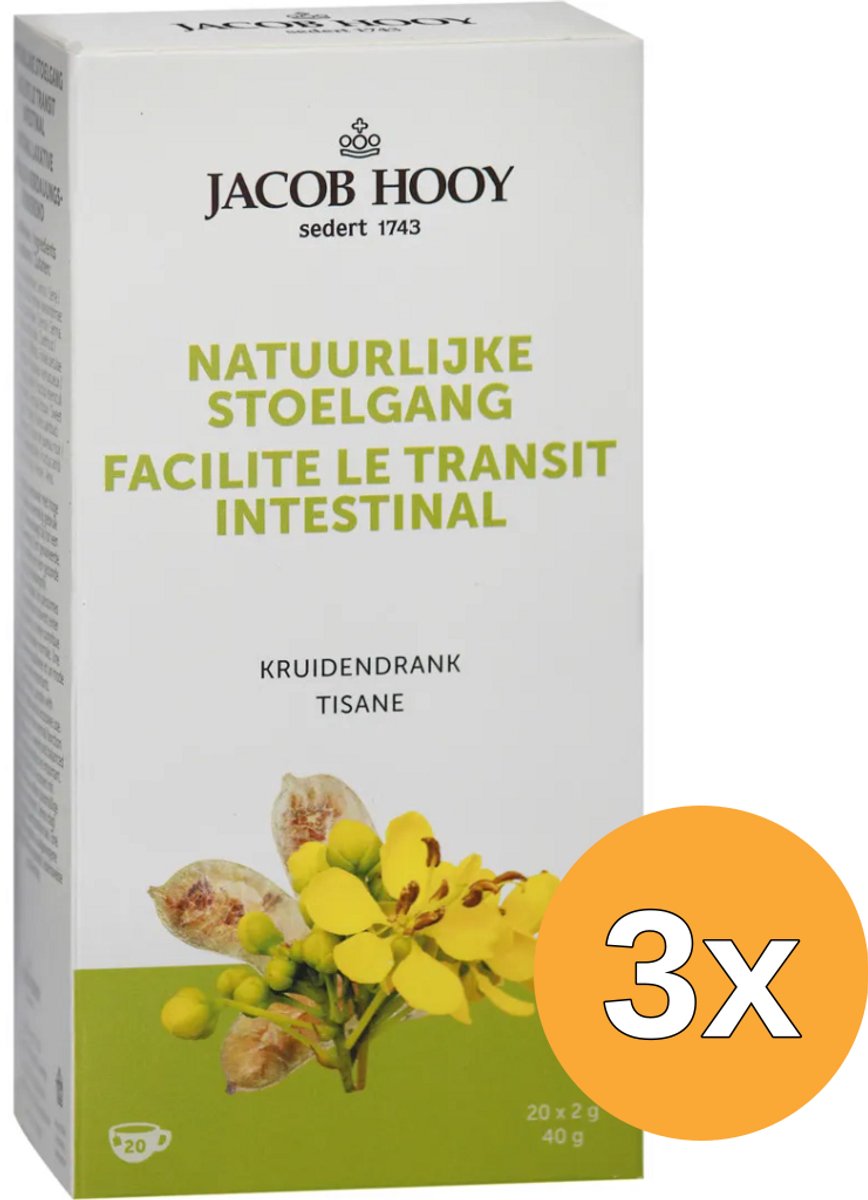 3x Jacob Hooy Natuurlijke Stoelgangsthee (20 stuks)