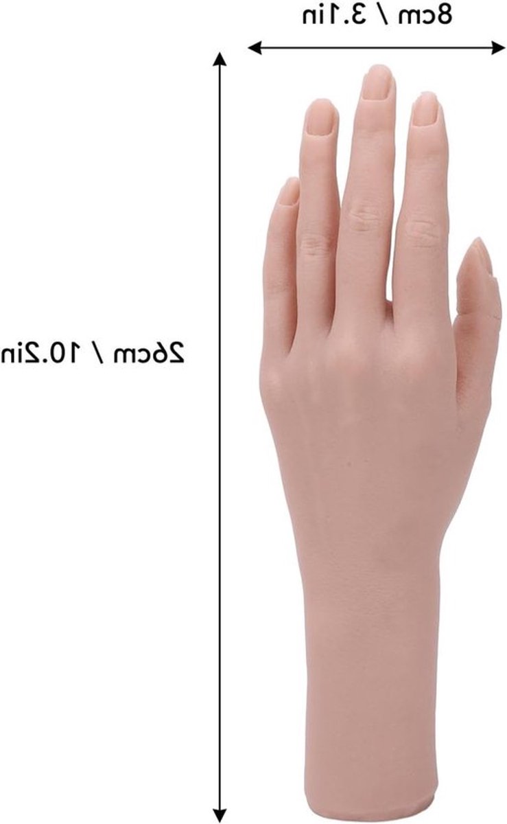 Flexibele Siliconen Vrouwelijke Hand, Levensechte Mannequin Hand voor Nagelkunst, Oefenhand voor Sieraden en Nagelstyling, Ideaal voor Professioneel Gebruik