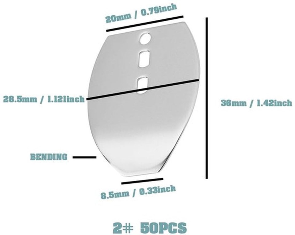 Chatterbait Blades 50 Stuks - Roestvrij Staal - Grootte 36x28,5mm - Spinner Blades - Multifunctionele Visaccessoires - Verbeterde Aasprestaties - Spinnerbait