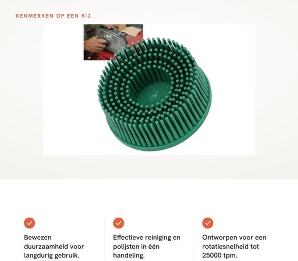 Borstelschijf 2 Inch - Siliciumcarbide - 80 Grit - Rotatiesnelheid 25000 tpm - Multifunctioneel - Effectief polijsten - Schuurborstel