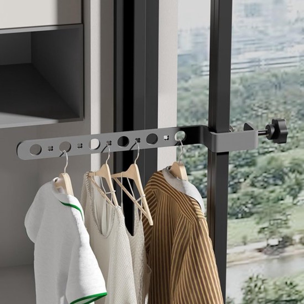 Ruimtebesparend opvouwbaar droogrek voor binnen en buiten, ideaal voor balkon, badkamer en kamperen, 11 gaten, draagbaar en stevig aluminium