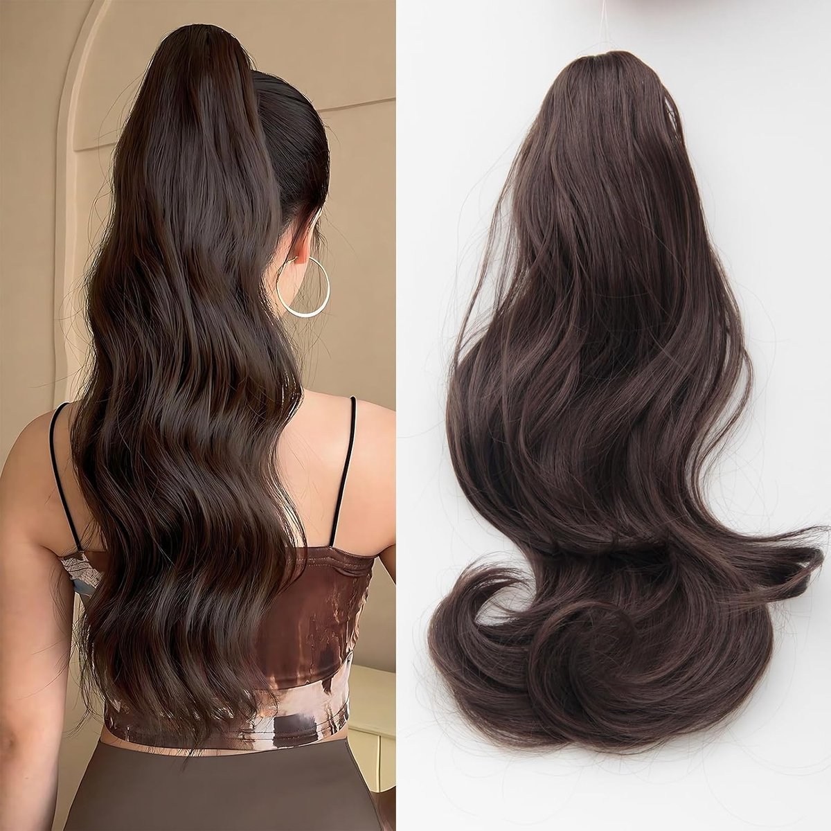 Ponytail Hairpiece 35 cm - Wavy Braid Extension - Natuurlijke uitstraling - Perfect voor dun haar - ShopVlot