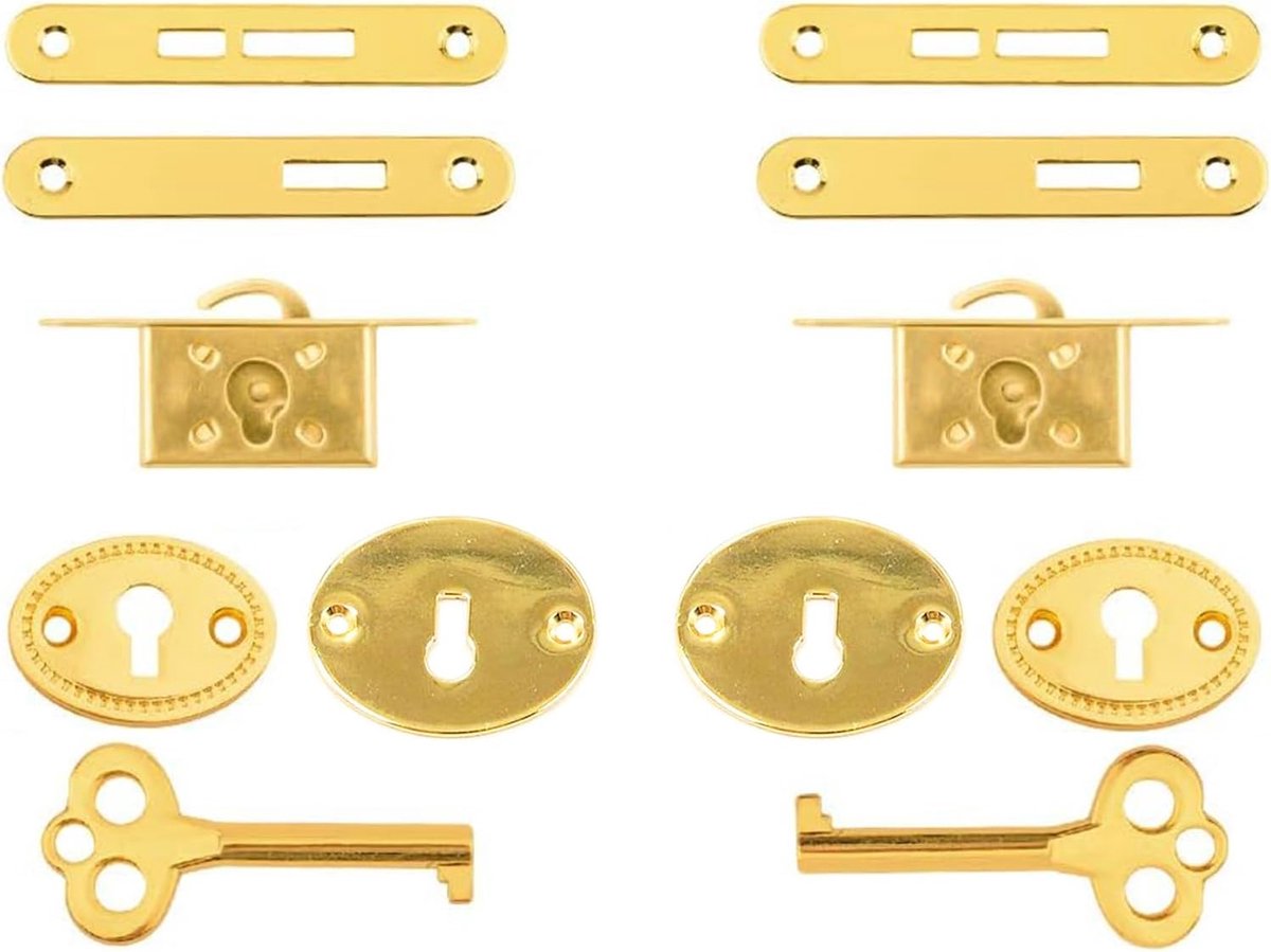 Antieke kastslot set - Gouden lade lock set - Retro design - Beveilig je juwelendoos - ShopVlot