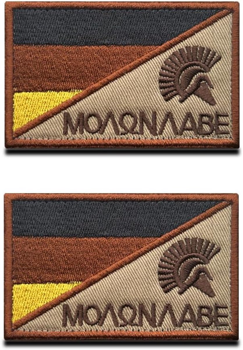 2pcs borduurpatches Duitsland/Molon Labe - 8x5 cm - met klittenband - voor tactische uitrusting - ShopVlot