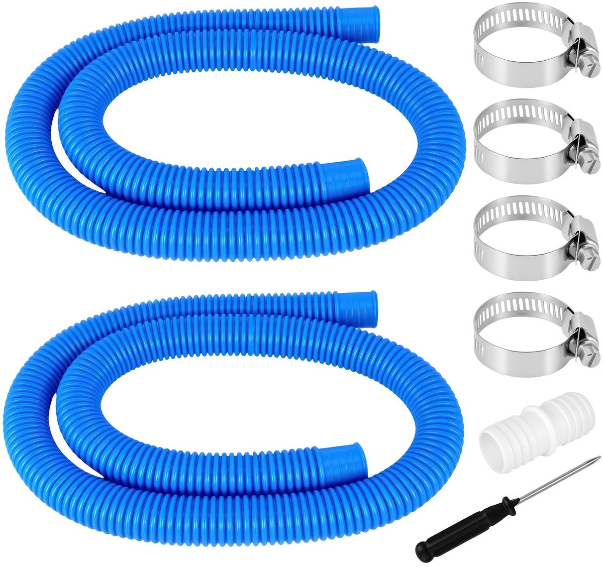 Solidchoice - Set van 2 Vervangslangen voor Zwembadpomp met Veiligheidsclips