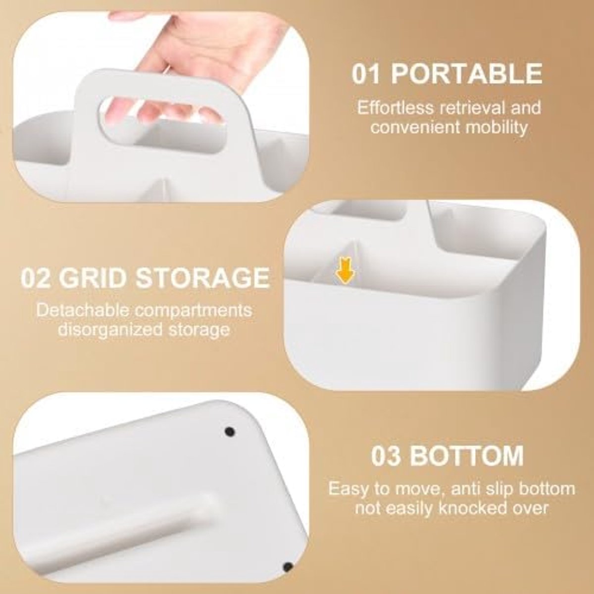 Multifunctionele organiser - stapelbaar - plastic - voor makeup en kantoor - ShopVlot
