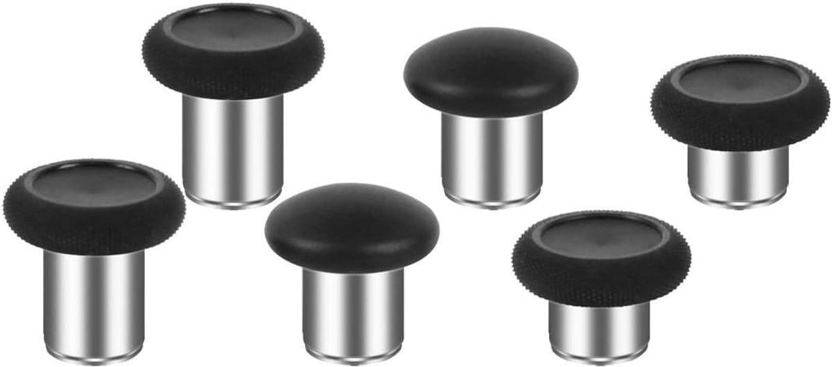 Controller handgreepkapjes 6 stuks - zwart - metalen knoppen - naadloze pasvorm - ShopVlot