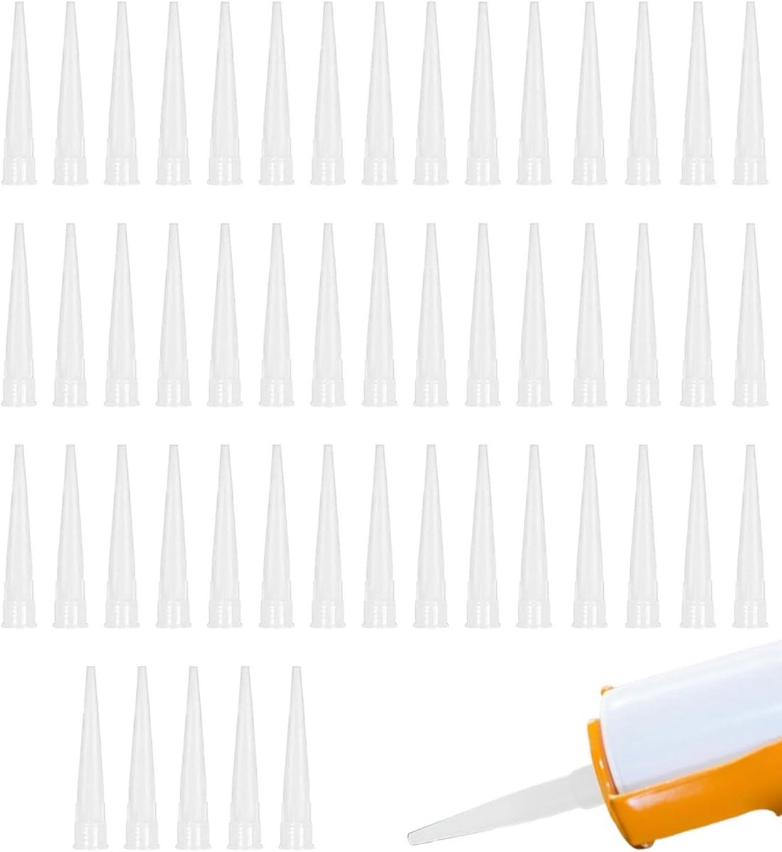 Cartridges nozzles 50 stuks - harde kunststof - herbruikbaar - voor precisiewerk - ShopVlot