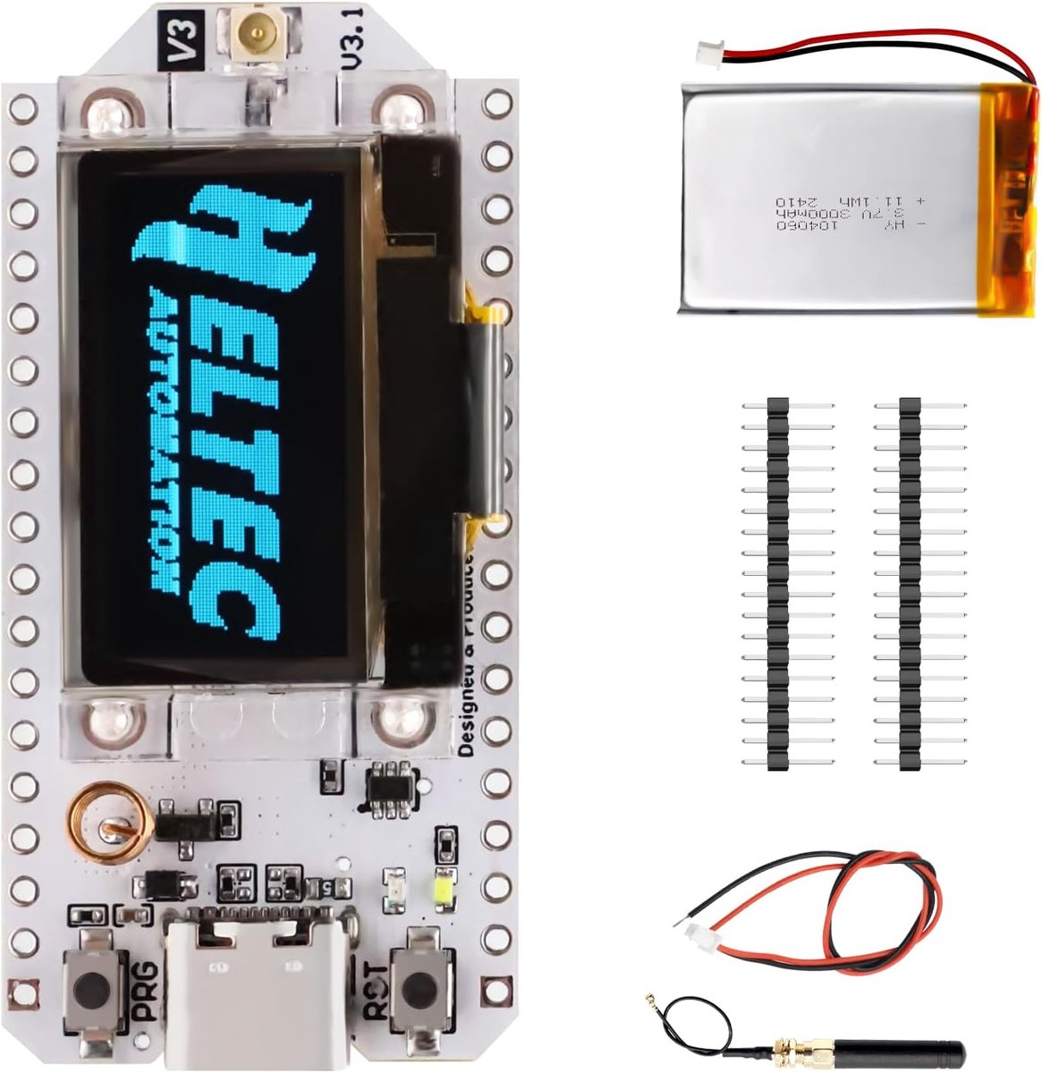LoRa ESP32 V3 ontwikkelkaart met 3000 mAh batterij - Mestastic LoRa module - 868MHz antenne - ideaal voor IoT-projecten - ShopVlot