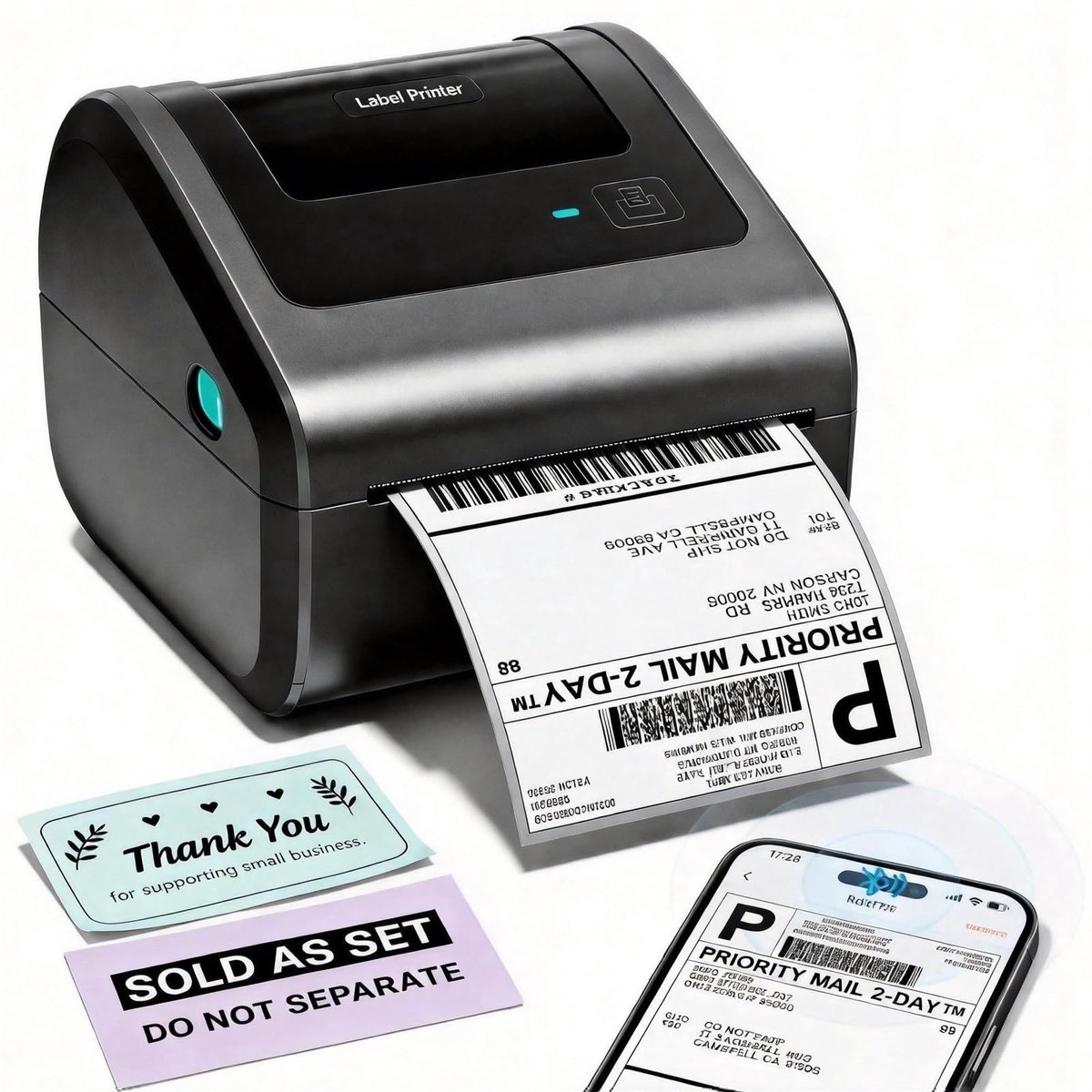 Solidchoice - Draadloze Bluetooth Labelprinter voor Verzending en Labels