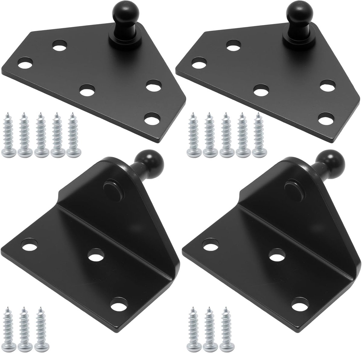 Houders voor gasveren 10 mm - zwarte platte en schuine beugels - universele montage - flexibele installatie - ShopVlot