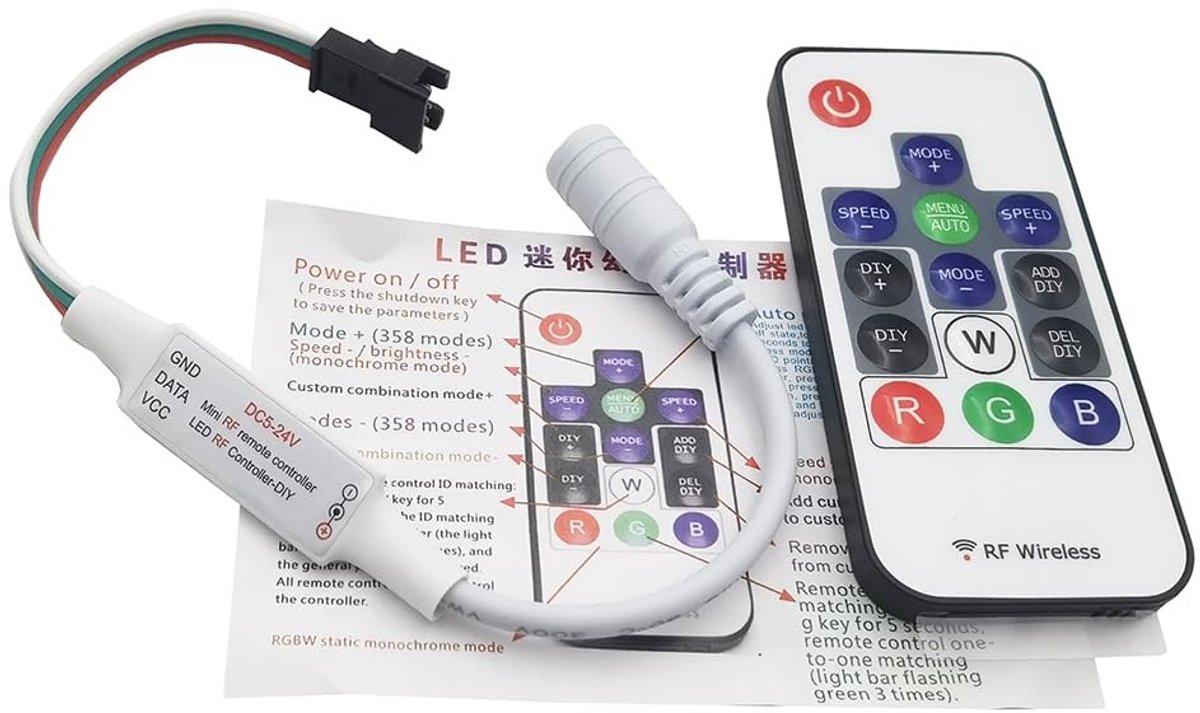 Solidchoice - Draadloze RGB LED Controller voor LED Strips