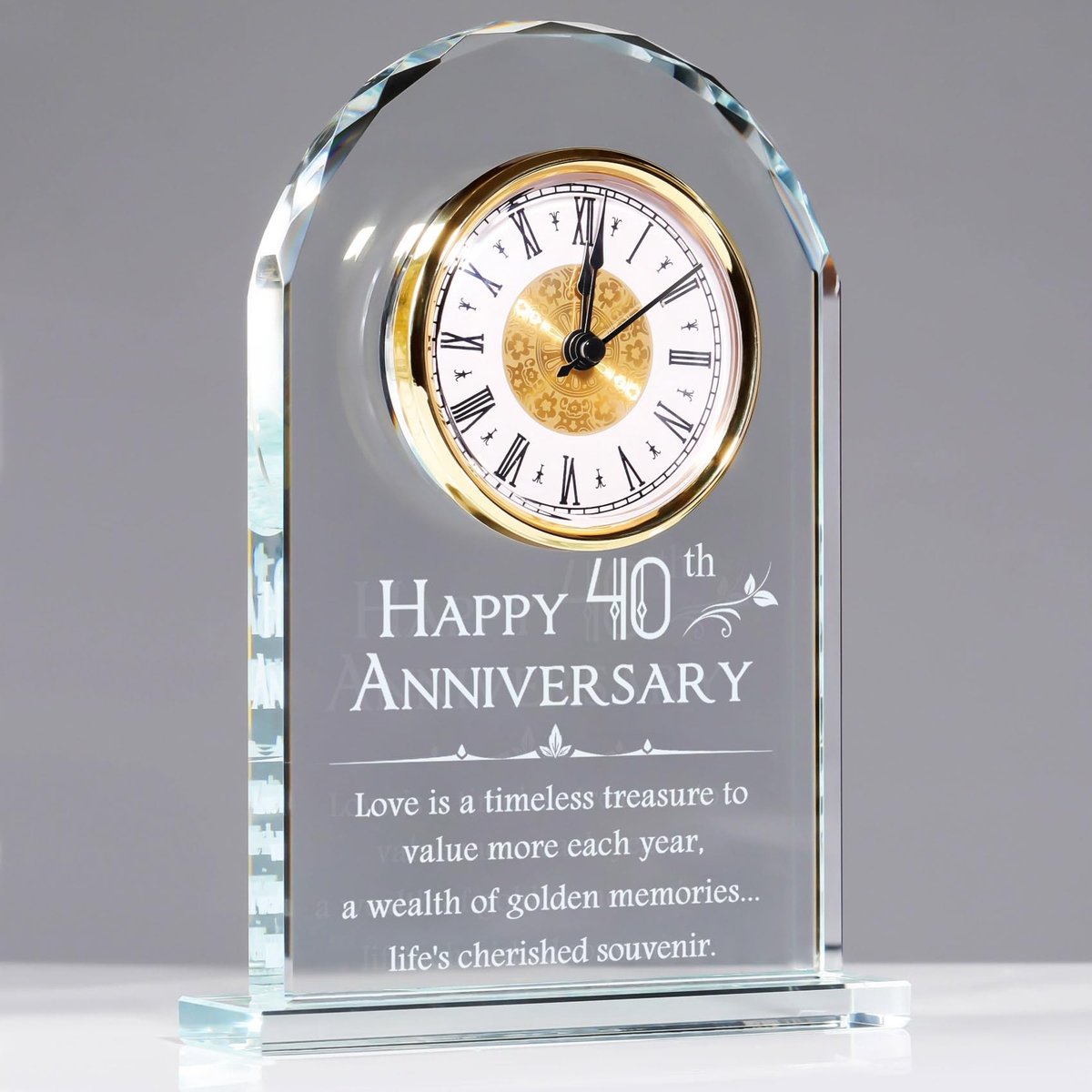 Solidchoice - Kristallen Desk Clock voor 40e Verjaardag