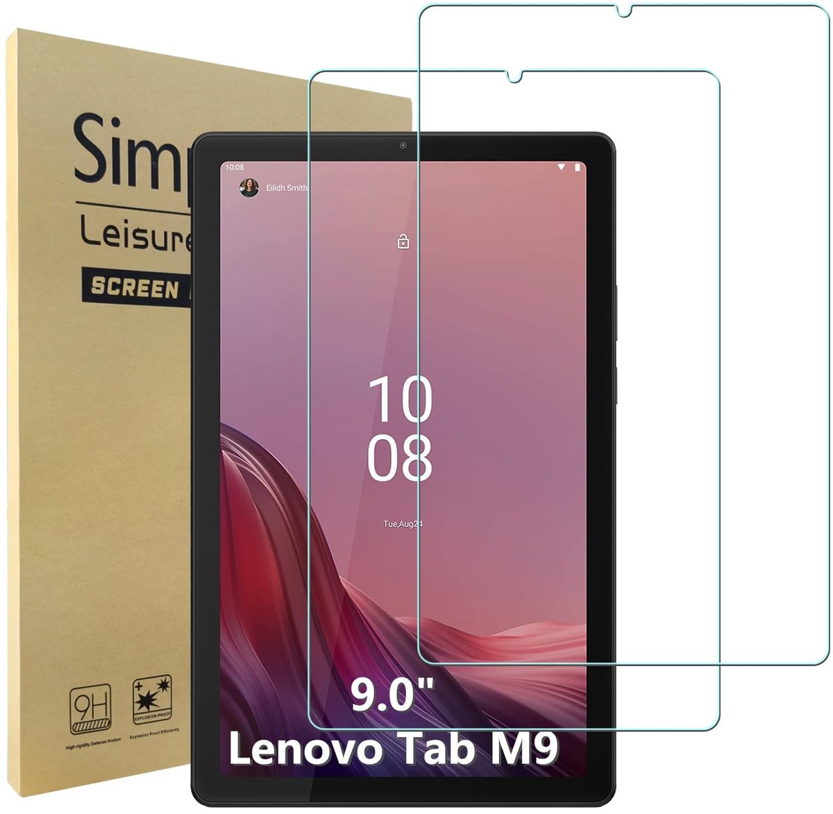 Solidchoice - Set van 2 Screen Protectors voor 9 Inch Tablet met 9H Tempered Glass