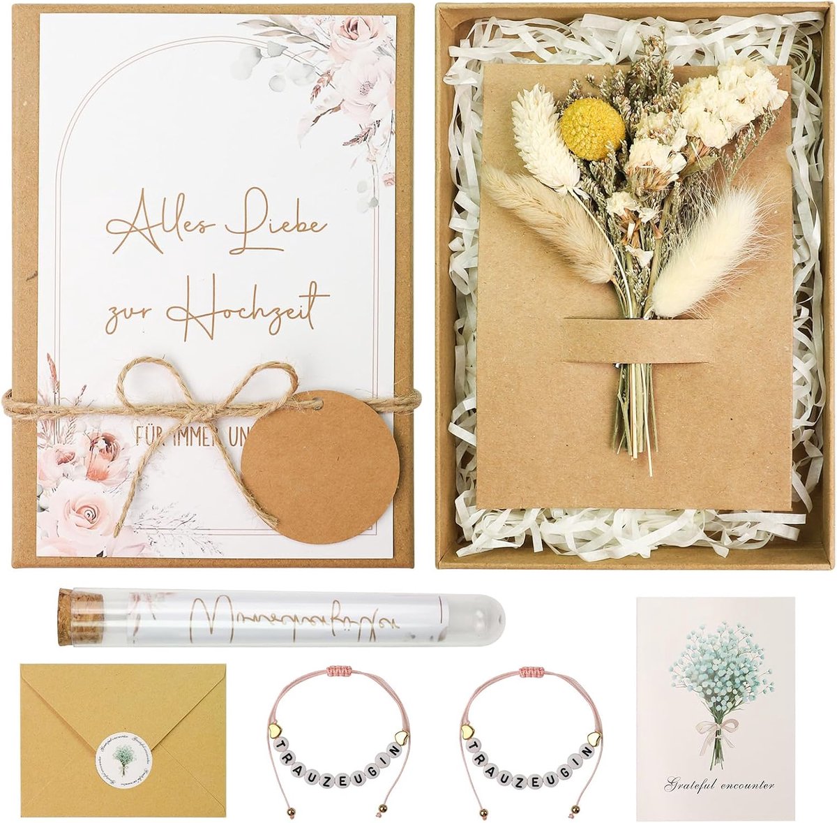 Bruiloft geldgeschenkset, huwelijkscadeaus voor bruidspaars - Gepersonaliseerde bruiloft geld geschenkdoos incl. - ShopVlot
