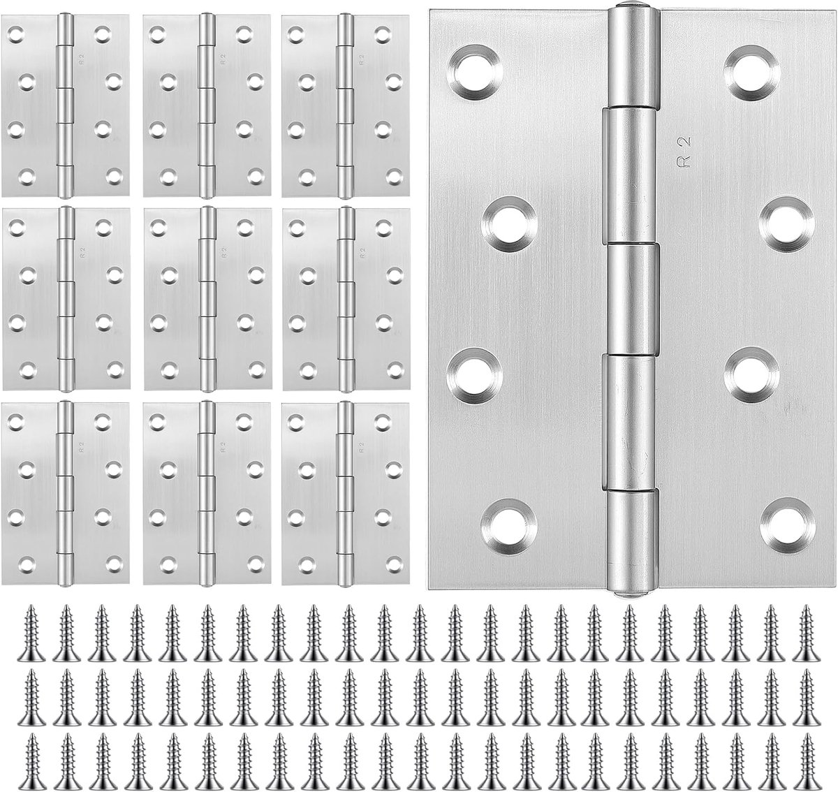 10 stuks 100 x 70 mm roestvrijstalen scharnieren, inklapbare scharnieren, roestvrijstalen scharnieren, connector - ShopVlot