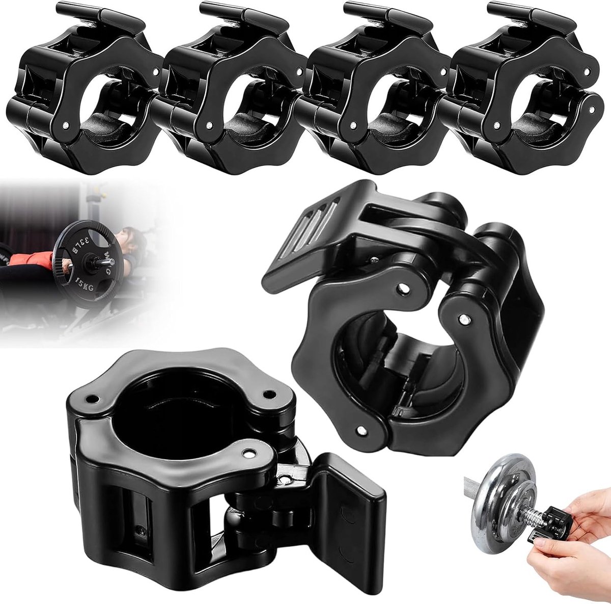 6 stuks halskettingen, klemring, 30 mm, antislip, van kunststof, halsclips, snelsluiting, vergrendelingsklemmen voor - ShopVlot