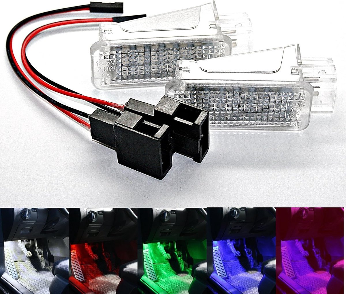 LED modules voetruimteverlichting - SMD set - kleur naar keuze - dimbaar en Plug & Play - ShopVlot