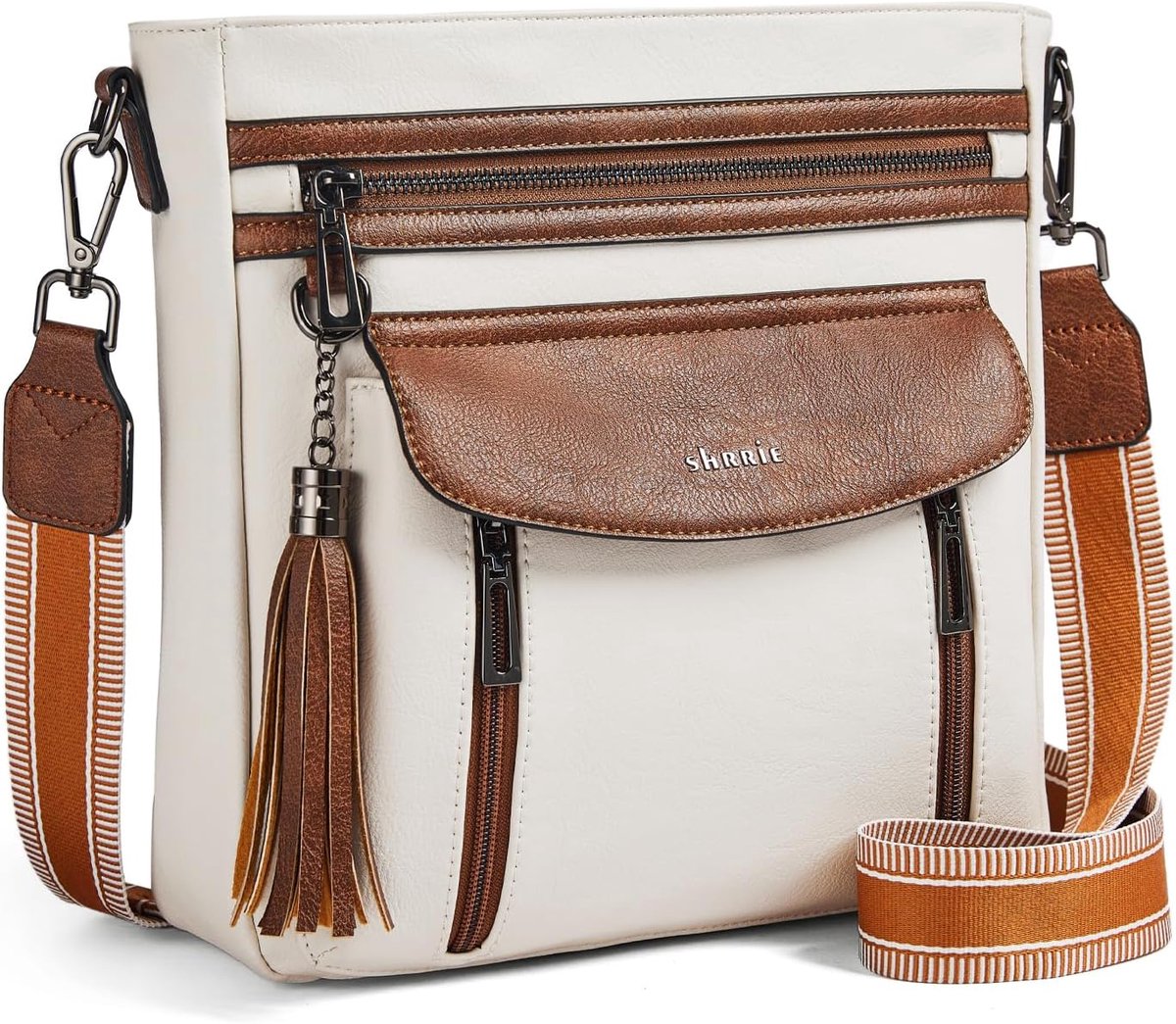 Schoudertas dames - leren crossbody tas - meerdere vakken - comfortabel met brede schouderband - ShopVlot