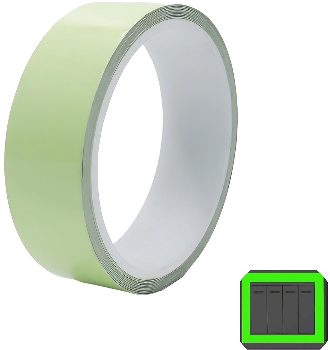 Fluo tape 10m x 25mm - lichtgroen - waterproof - ideaal voor trappen - ShopVlot