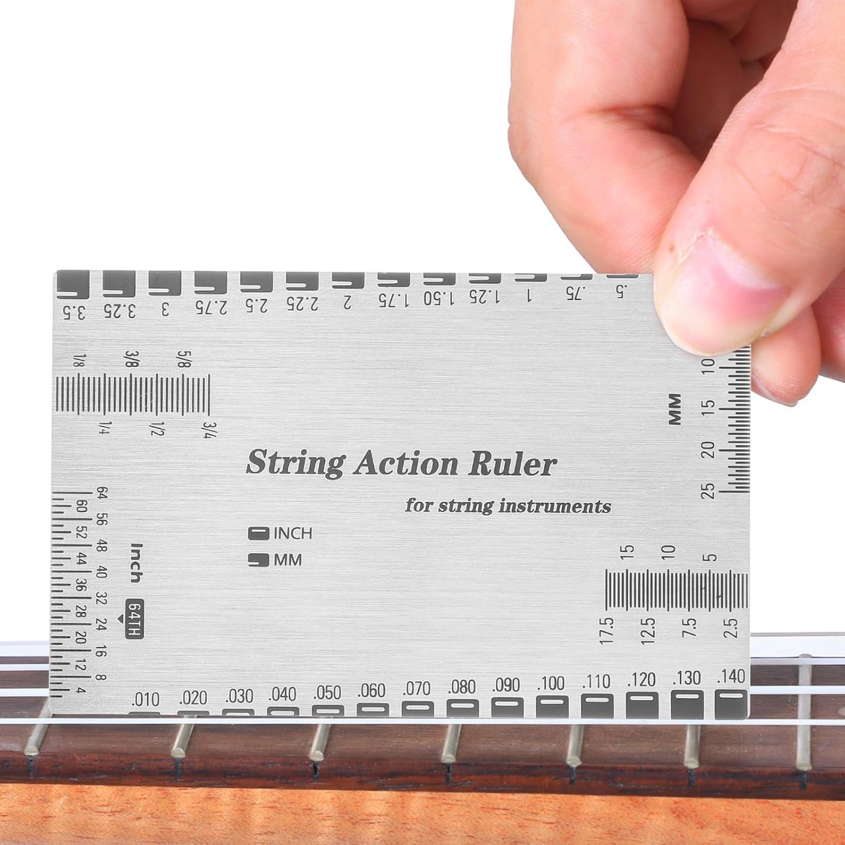 String action gauge - precisie meetlat - voor elektrische en akoestische gitaar - eenvoudig setup meten - ShopVlot