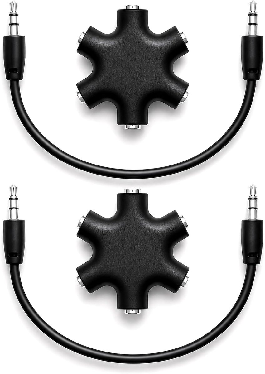 audio-splitter 5-jack - 3,5 mm audio-verdeler - compacte jackadapter - gemeenschappelijk luisteren - ShopVlot