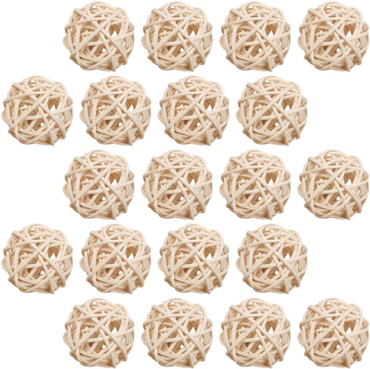 Aromatherapie rotanballen 25 stuks - beige 3 cm - decoratief - geurverspreiding - ShopVlot